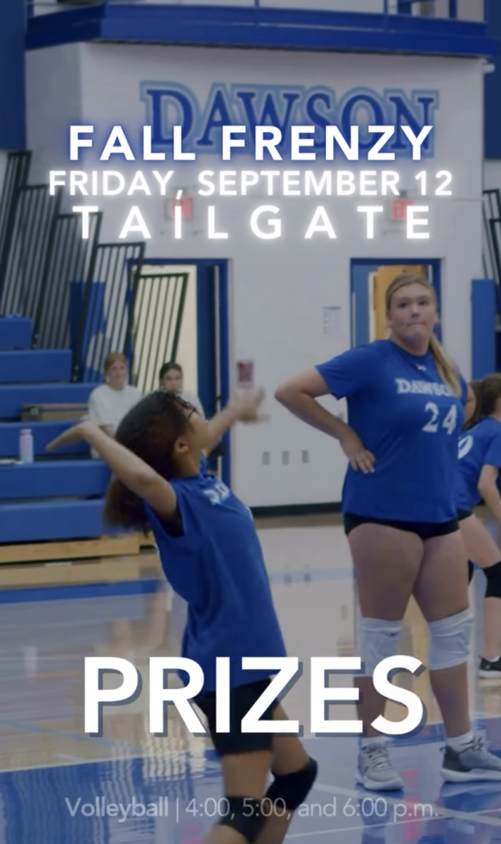 @dawsonmustangs instagram advertisement for the Fall Frenzy