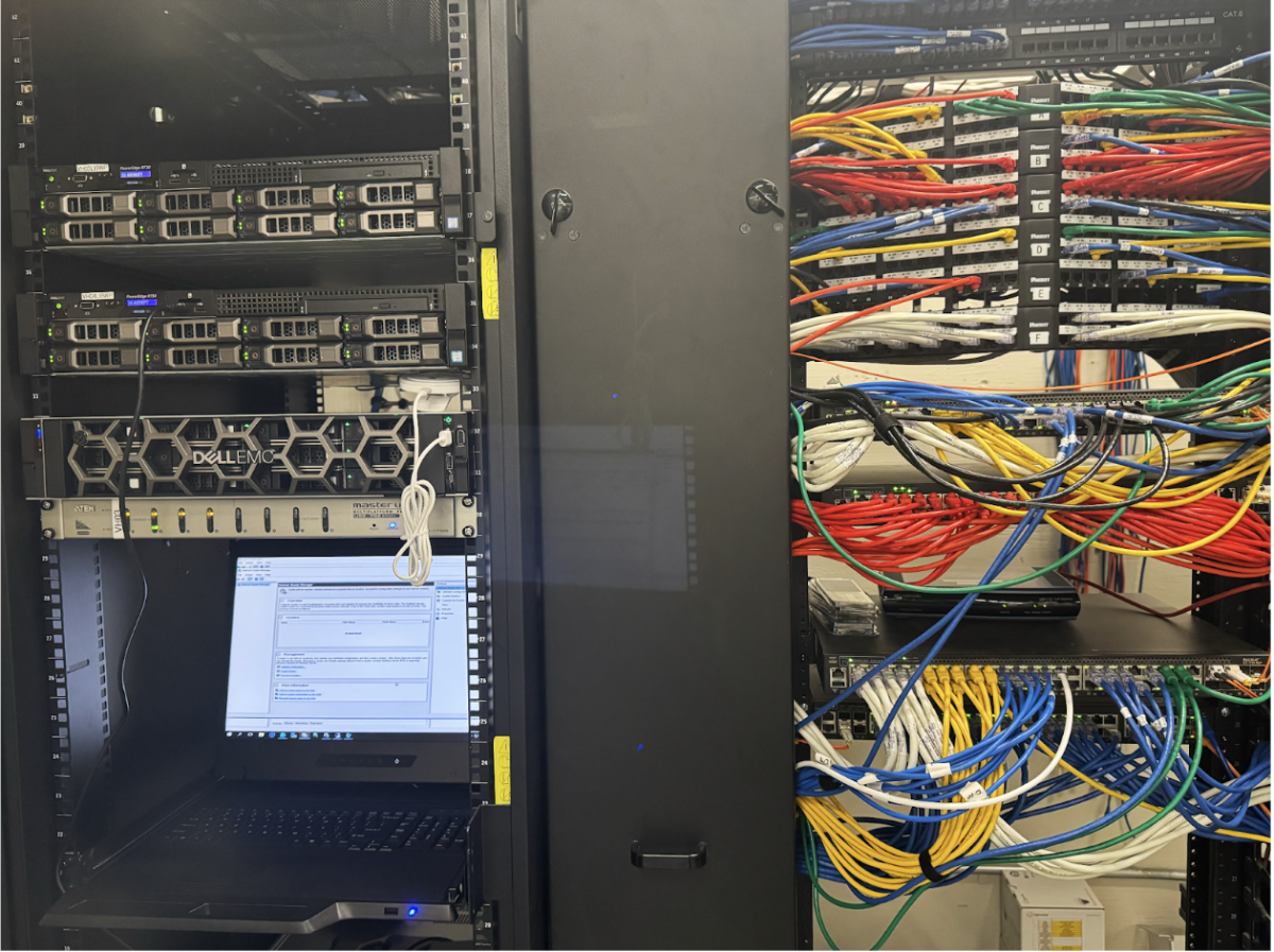 Dawson’s digital infrastructure: The servers which Dawson runs on are above the computer screen.
